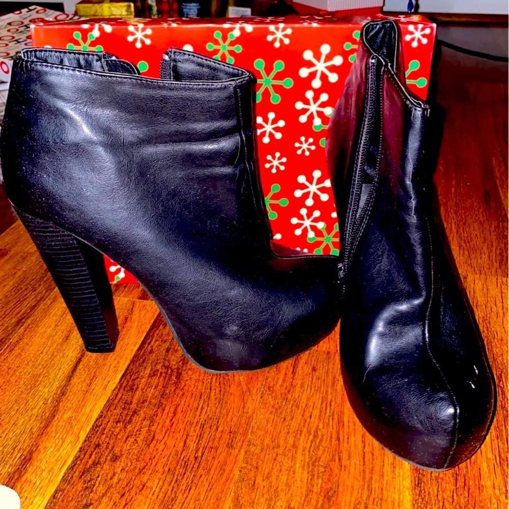 Black Booties with a 1 inch heel